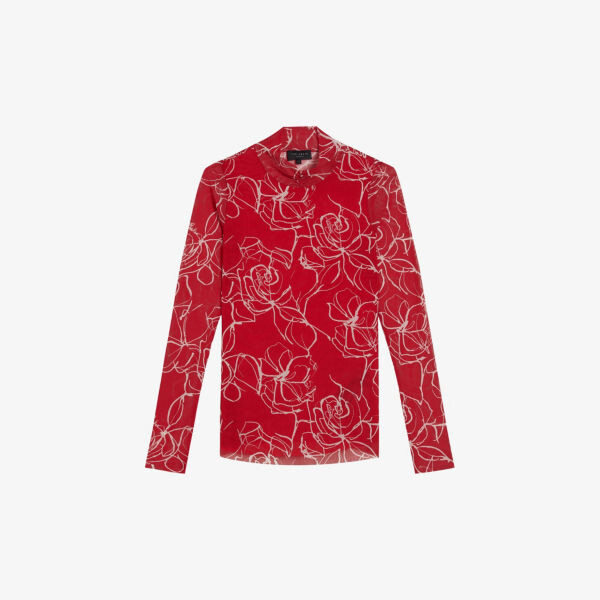 

Топ Helanr из эластичной сетки с графическим принтом Ted Baker, красный