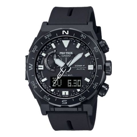 Часы Casio Protrek Mountaineering Analog-Digital Watch 'Black', черный цена и фото