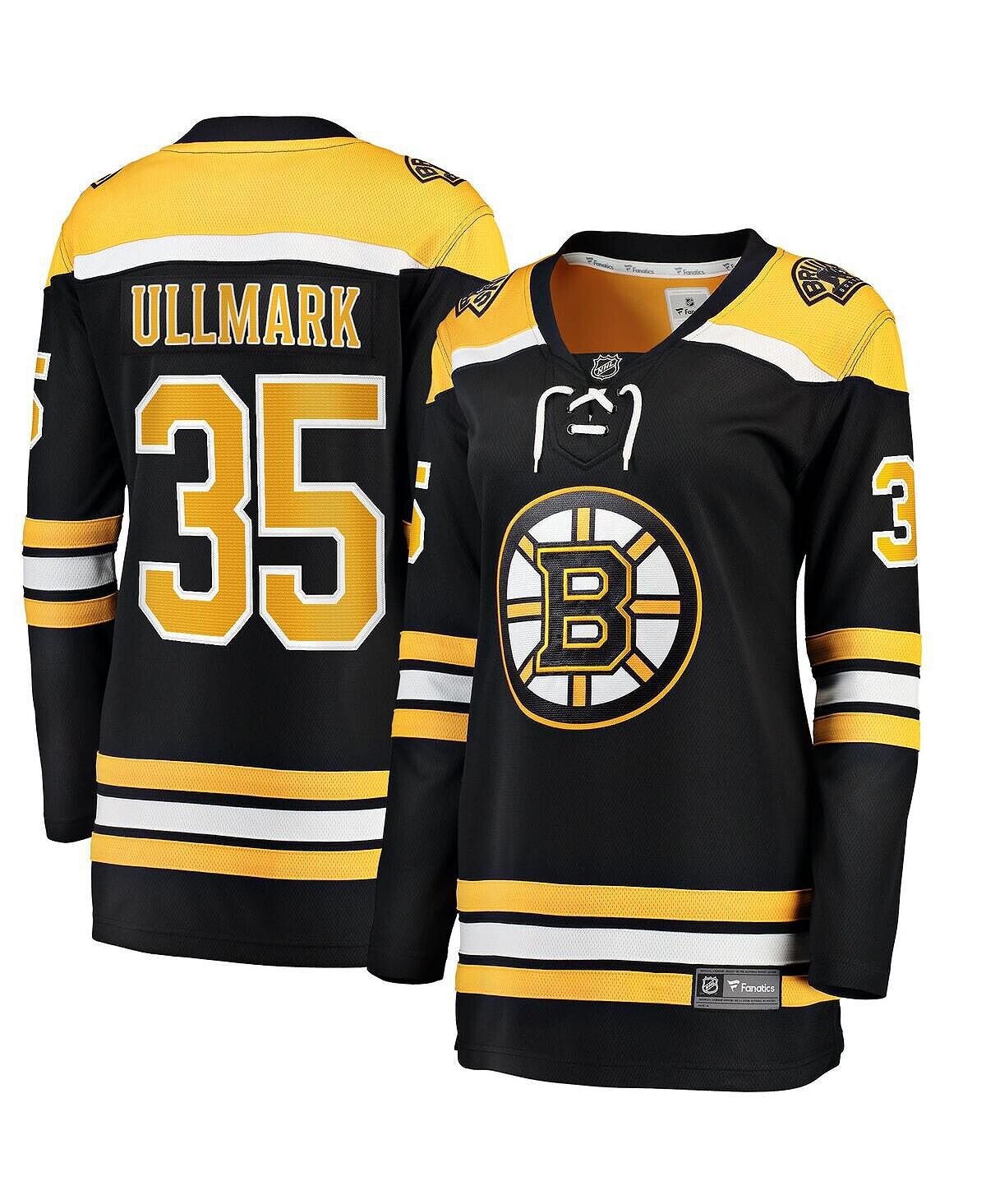 

Женская черная футболка с логотипом Linus Ullmark Boston Bruins Home Breaking Player Fanatics, черный