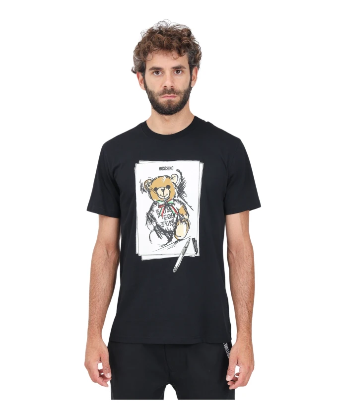 

Футболка с мишкой Тедди Moschino, черный