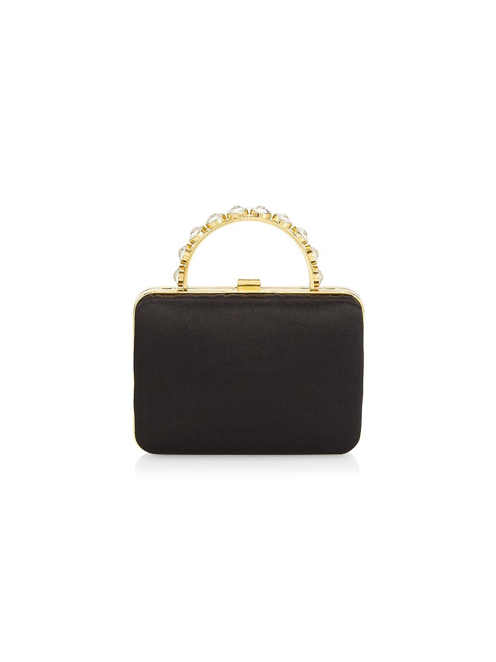 

Атласная сумка с ручкой сверху, украшенная кристаллами Judith Leiber Couture, черный