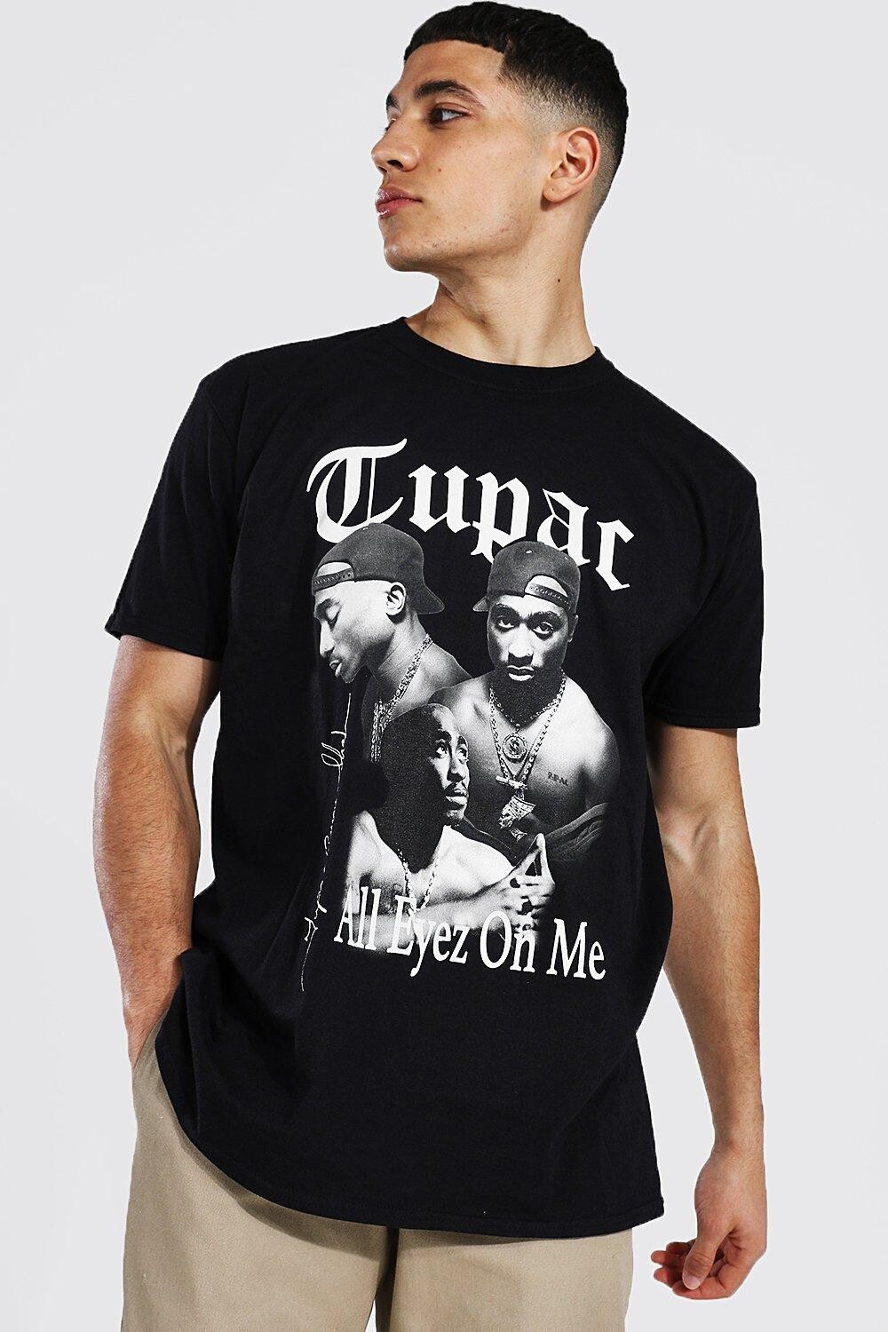 

Оверсайзовая футболка tupac homage license Boohoo, черный