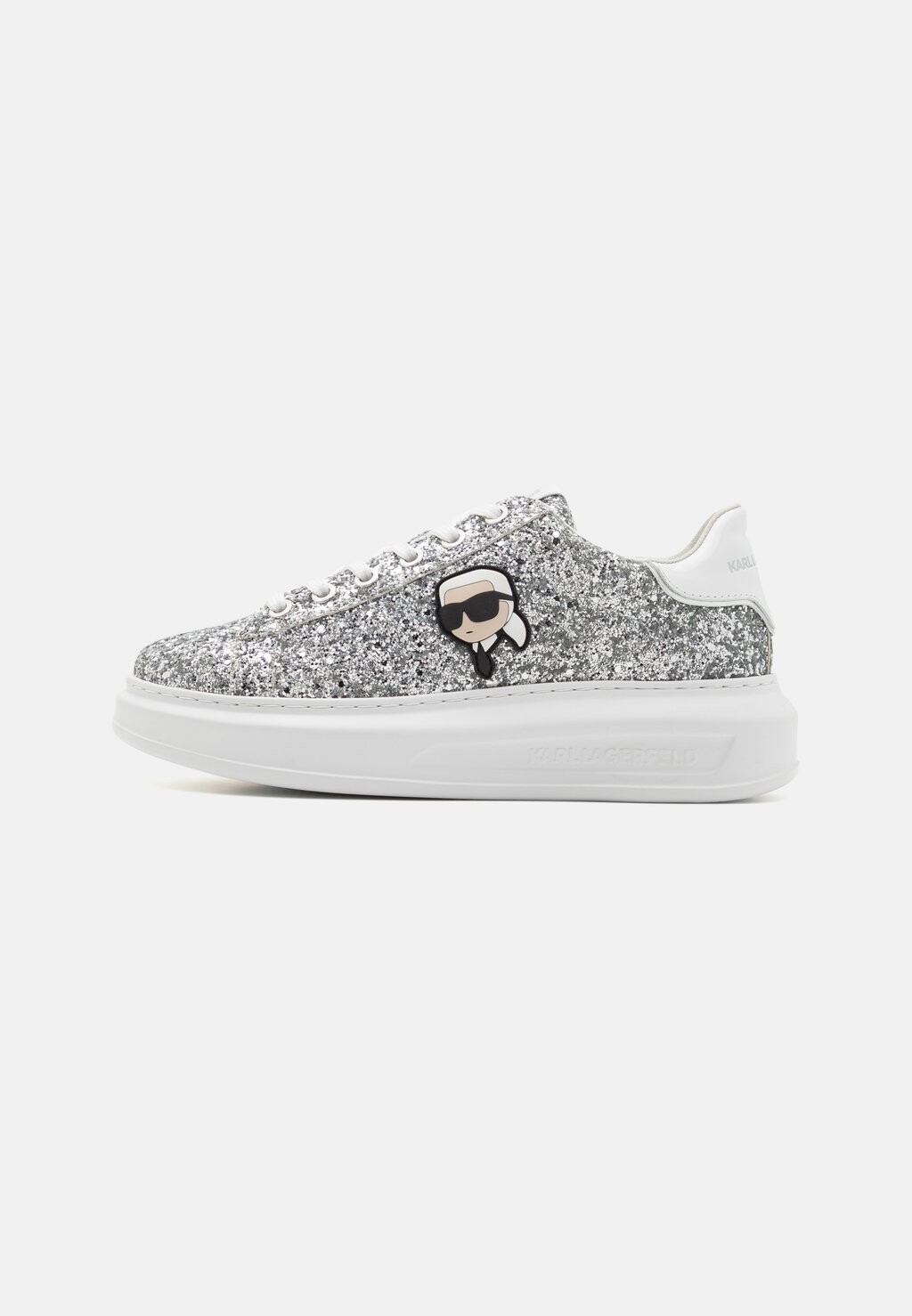 

Кроссовки на шнуровке KAPRI LACE KARL LAGERFELD, серебристого цвета