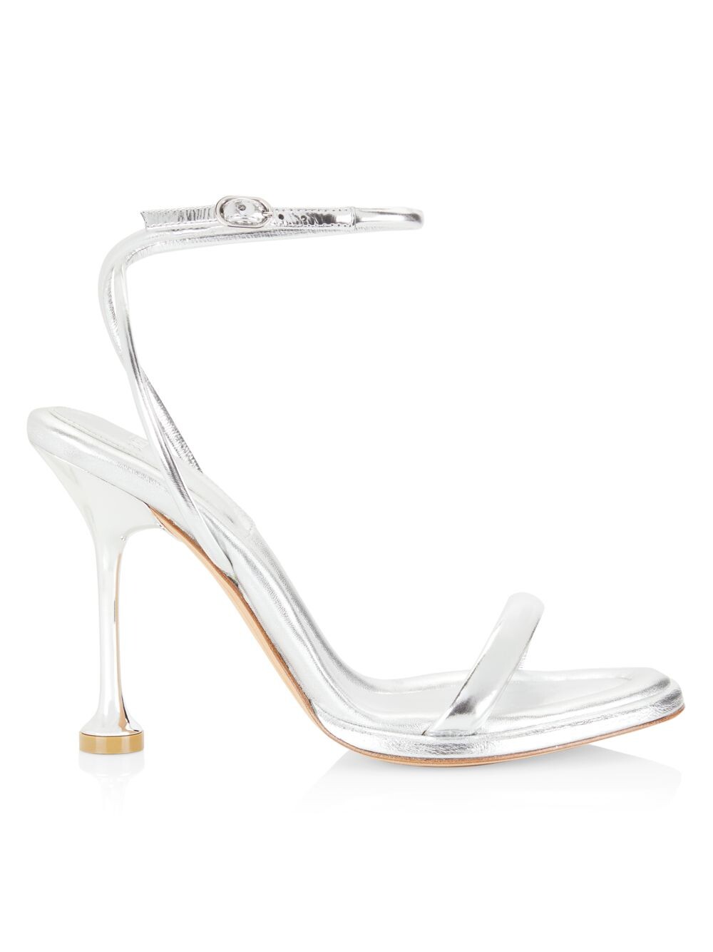 

Металлизированные кожаные сандалии Teresa 100MM Alexandre Birman, серебряный