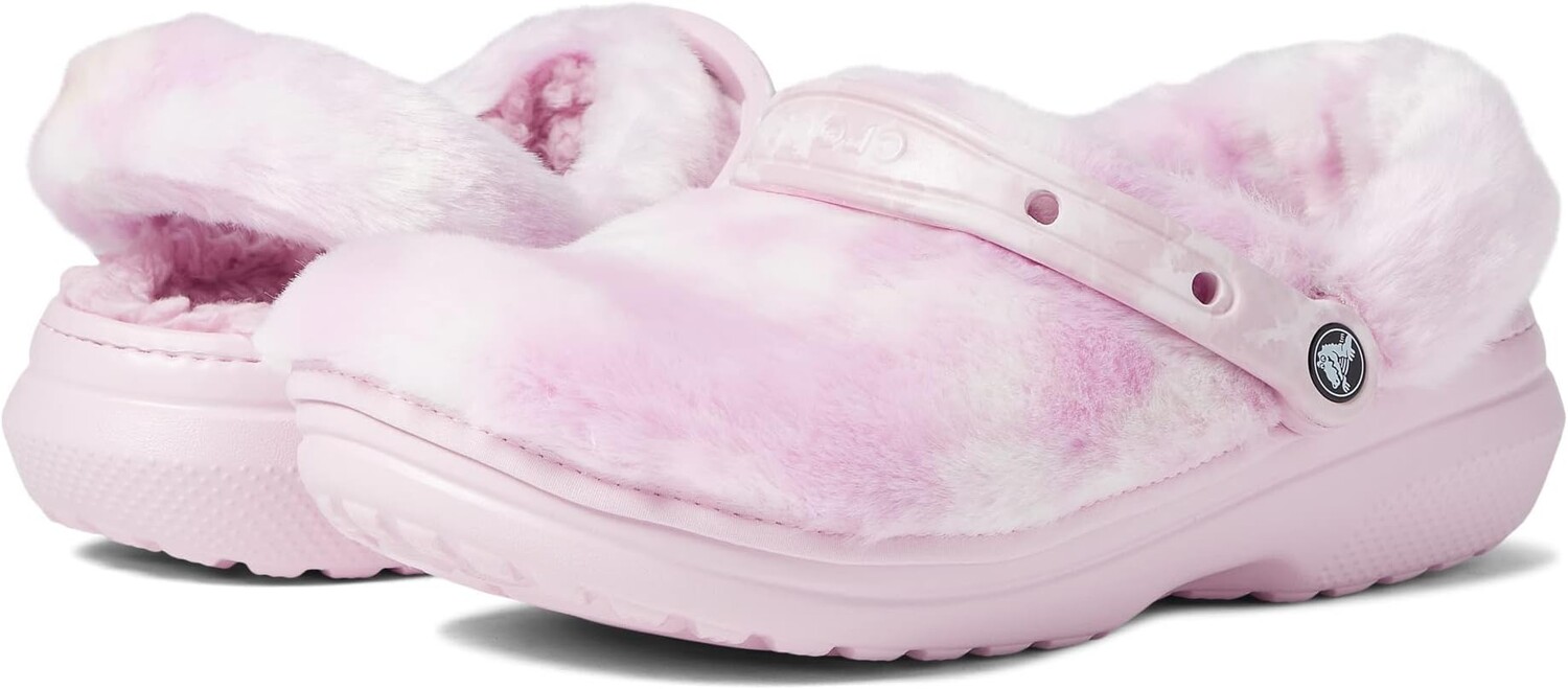 

Сабо Classic Fur Sure Crocs, цвет Ballerina Pink/White