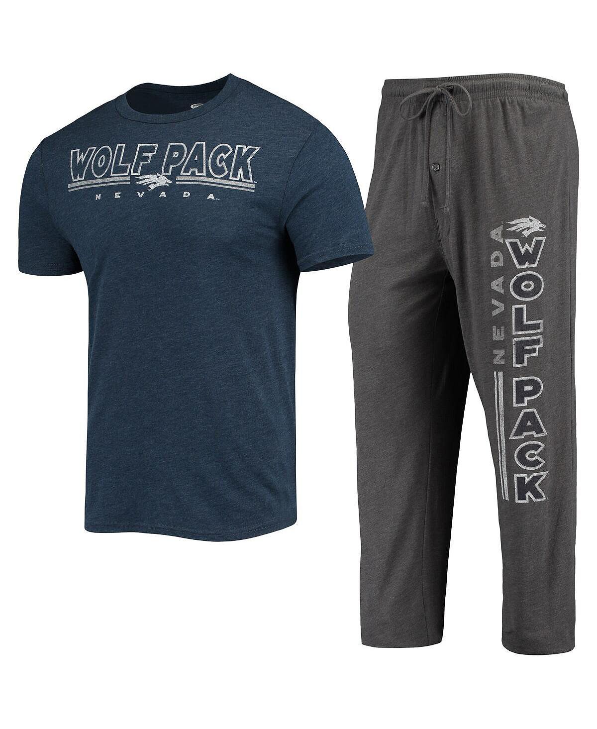 Мужской комплект для сна с темно-серой и темно-синей футболкой и брюками Nevada Wolf Pack Meter Concepts Sport