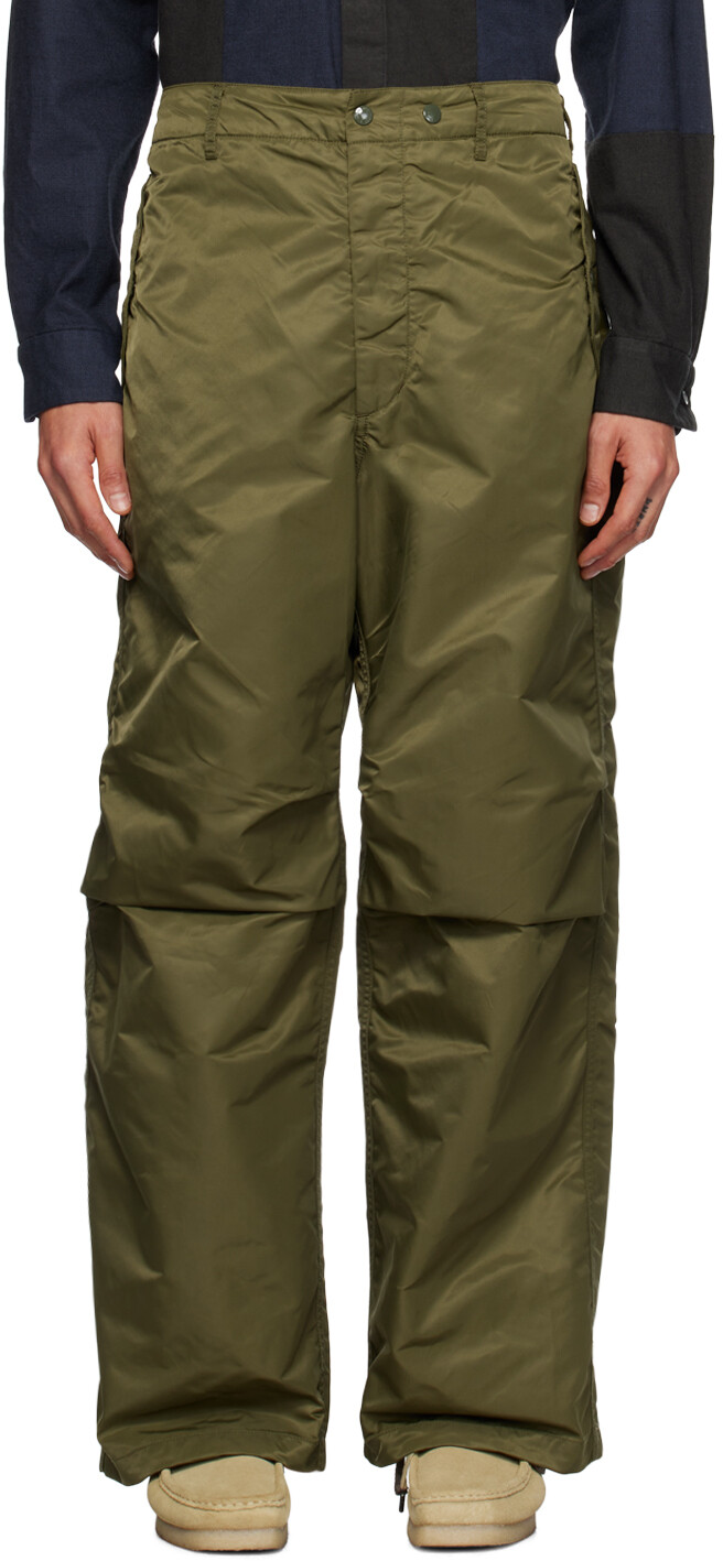 

Зеленые брюки со складками Engineered Garments, Зеленый