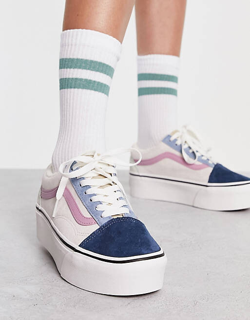 

Кроссовки Vans Old Skool Stackform с цветными блоками и подкладкой из шерпы
