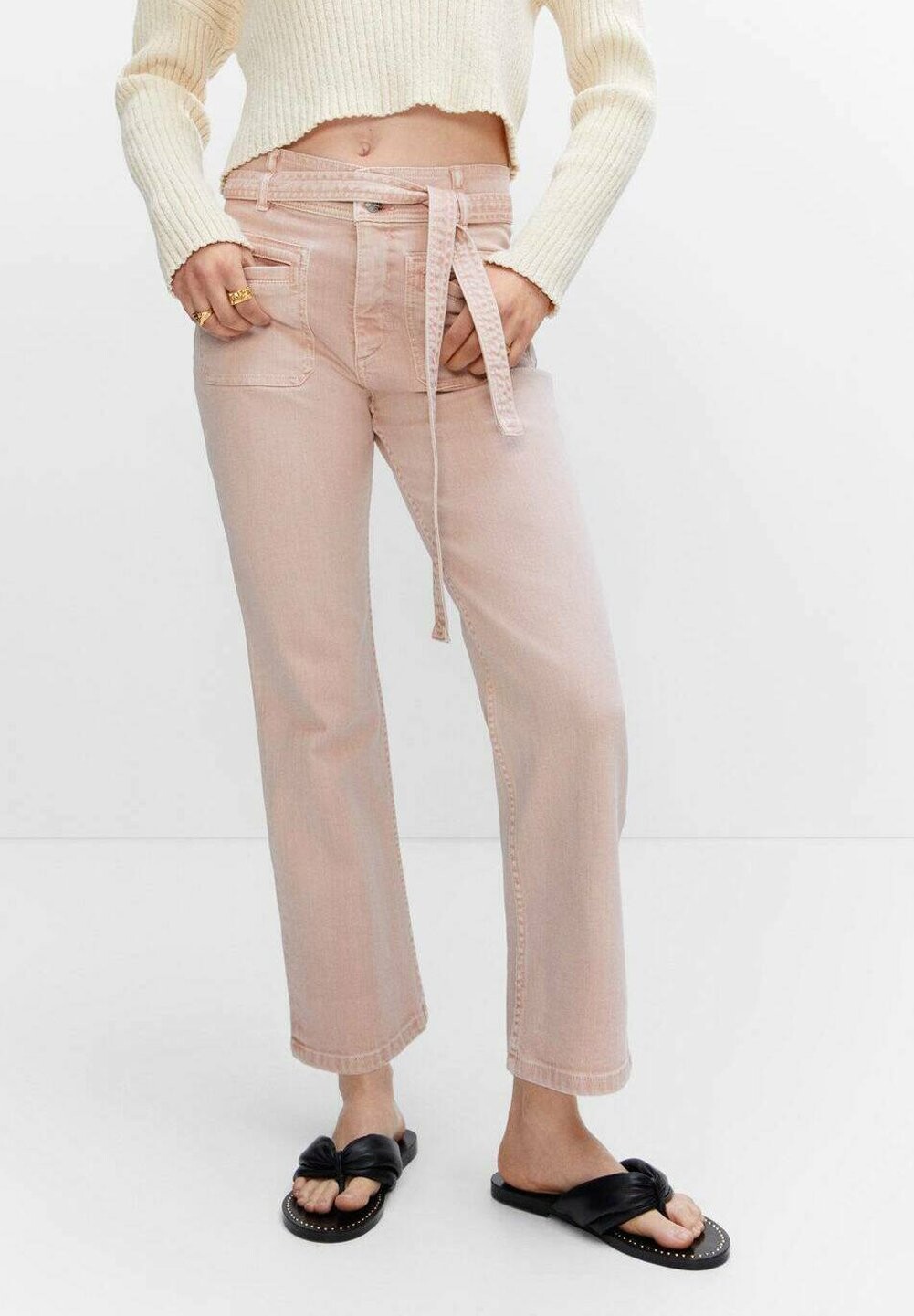 

Джинсы Bootcut Mango, пастельно-розовый