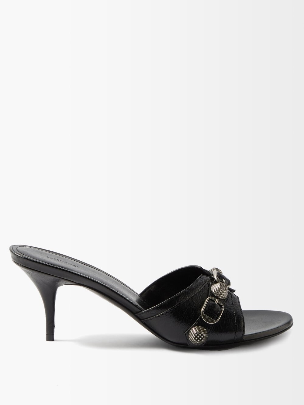 

Кожаные мюли cagole с заклепками Balenciaga, черный