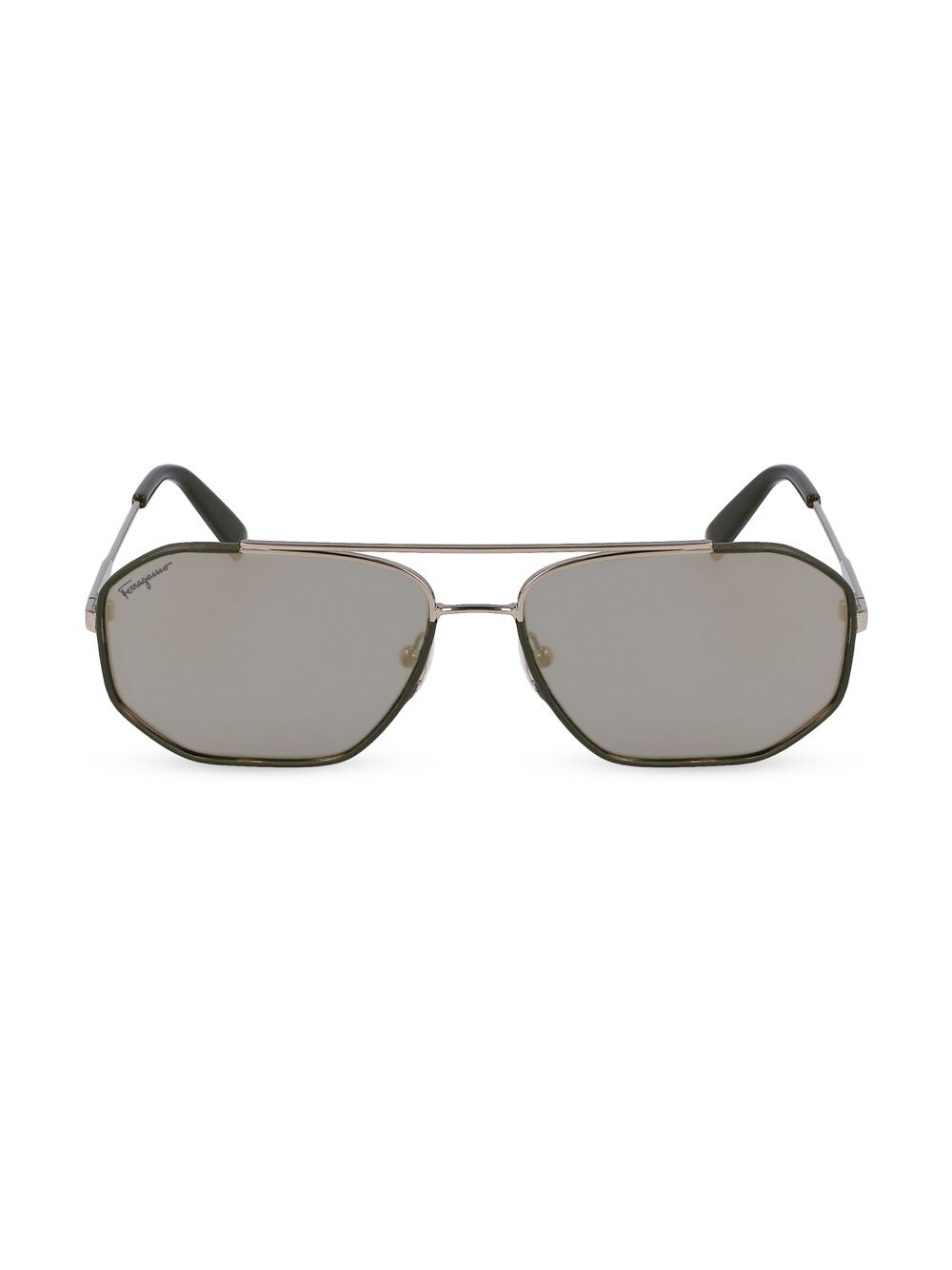 

Металлические солнцезащитные очки Fashion Image 60MM Navigator FERRAGAMO, золотой