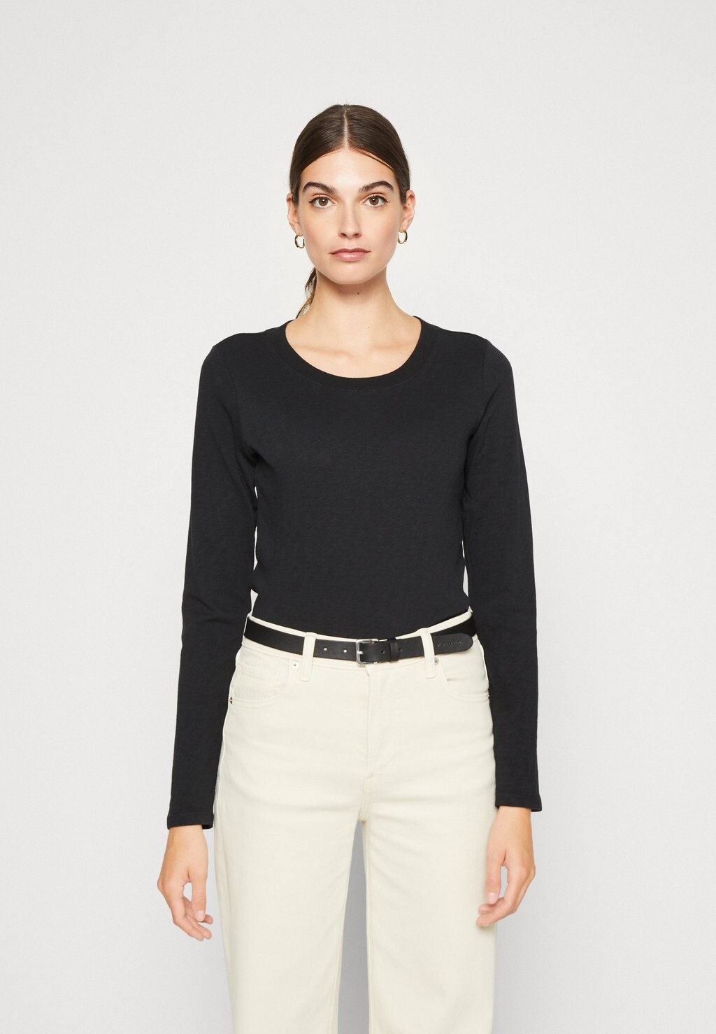 

Топ с длинными рукавами Marc O'Polo DENIM CREW NECK REGULAR FIT, черный