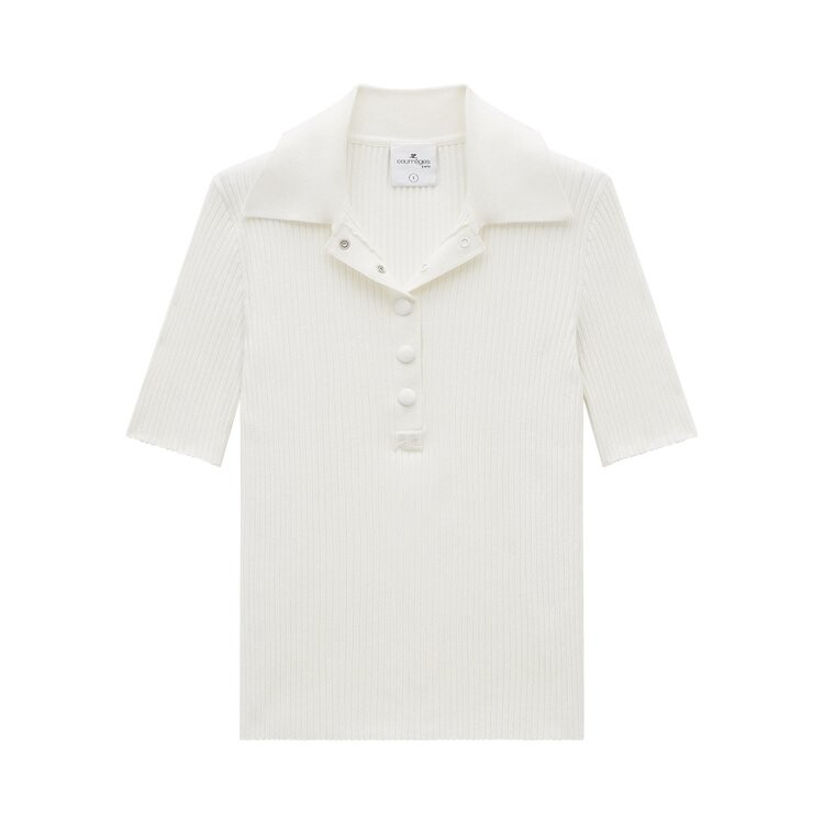 

Поло Courrèges Iconic Rib Knit 'Heritage White', белый