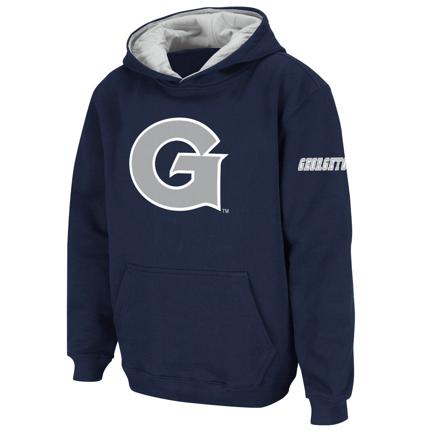 

Темно-синий пуловер с капюшоном с большим логотипом Youth Stadium Athletic Georgetown Hoyas Unbranded