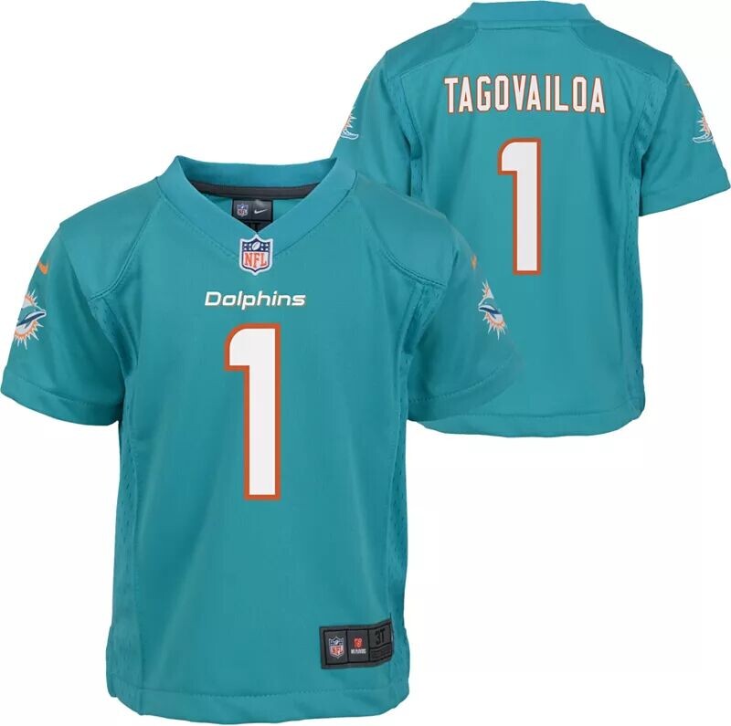 

Джерси Nike Toddler Miami Dolphins Tua Tagovailoa #1 Aqua Game