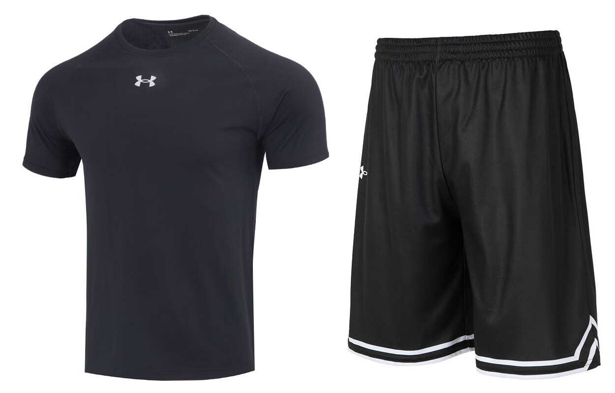 

Повседневный спортивный мужской спортивный костюм черный Under Armour, черный