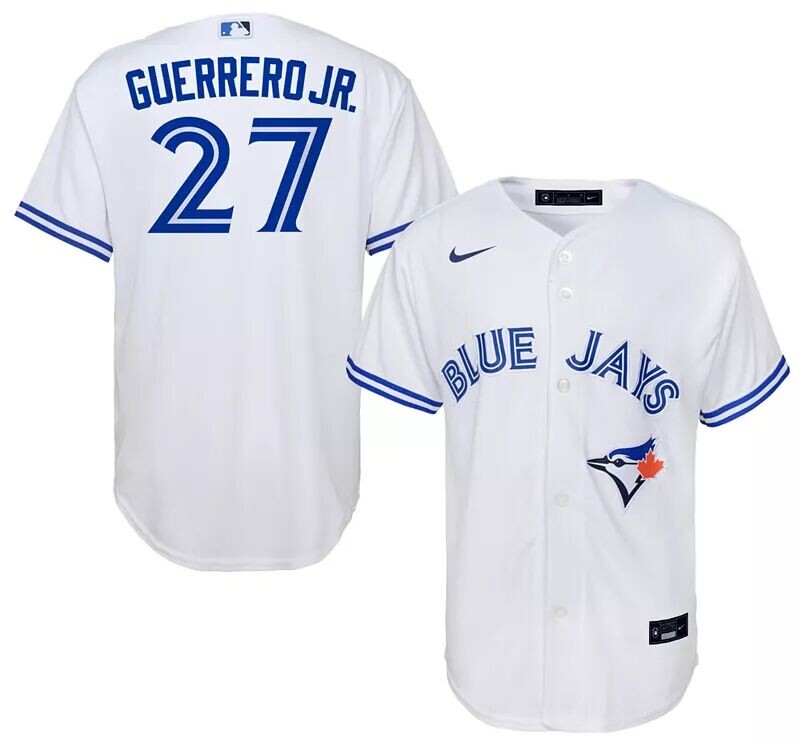 

Nike Youth Toronto Blue Jays Владимир Герреро-младший # 27 Белый домашний крутой базовый Джерси