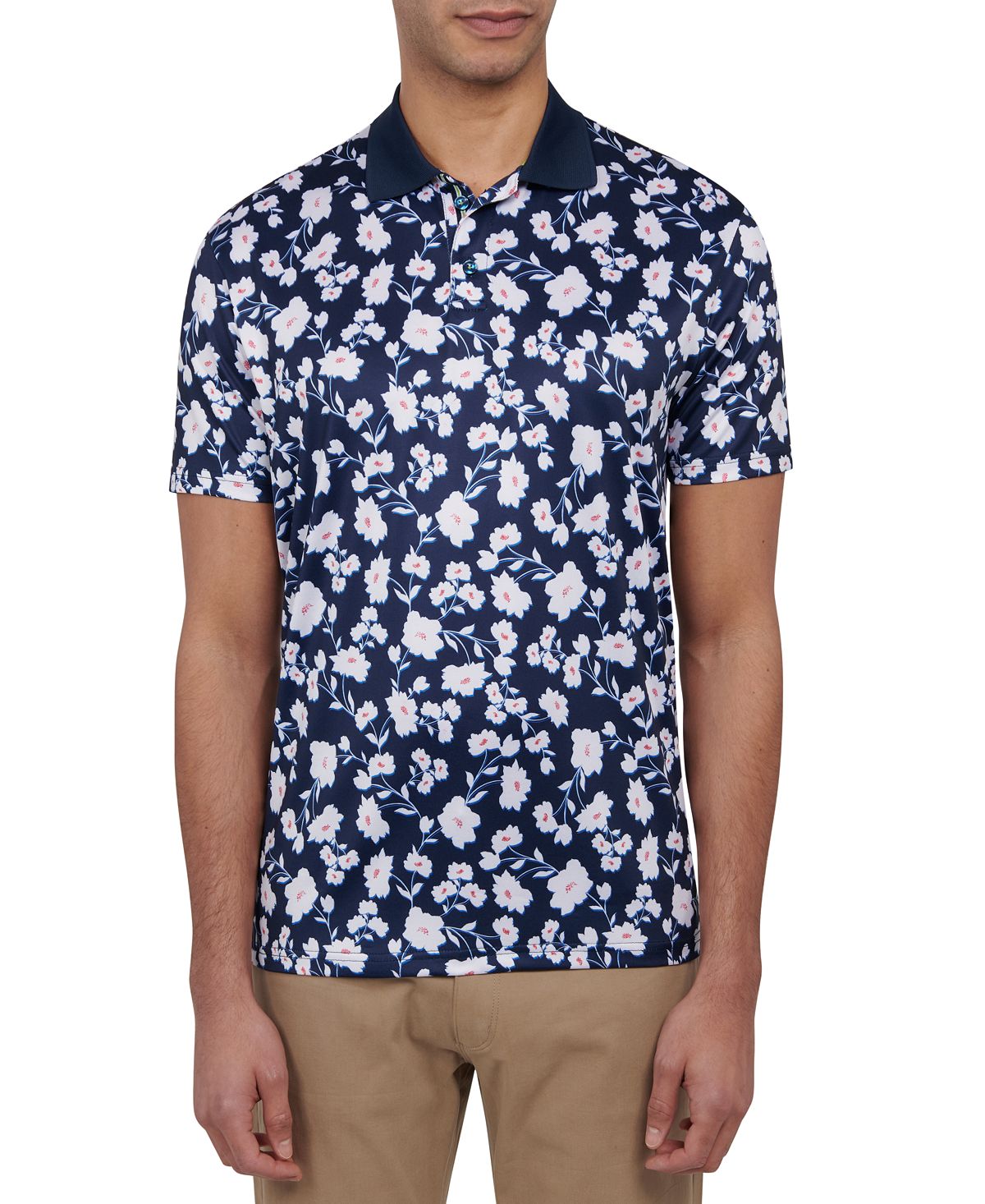 цена Мужская рубашка-поло приталенного кроя с цветочным принтом Society of Threads