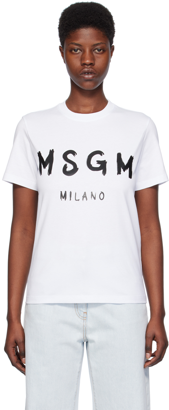 Белая однотонная футболка Msgm