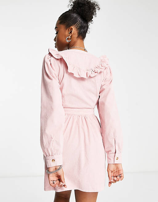 

Розовое вельветовое платье с оборками Miss Selfridge, Розовый, Розовое вельветовое платье с оборками Miss Selfridge