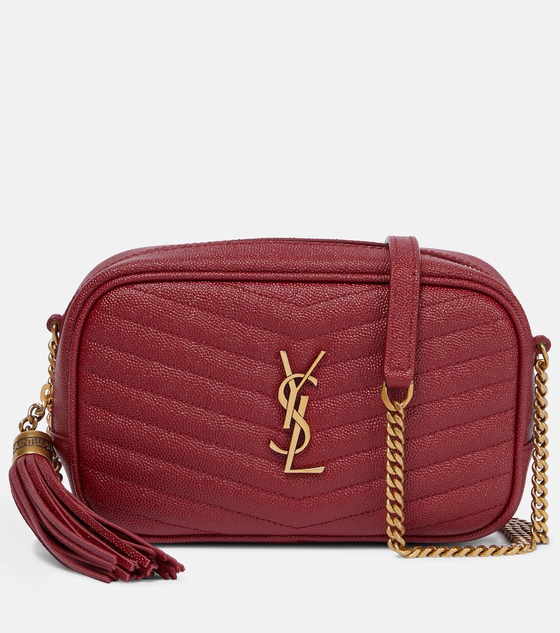 

Кожаная сумка через плечо Lou Camera Mini Saint Laurent, красный