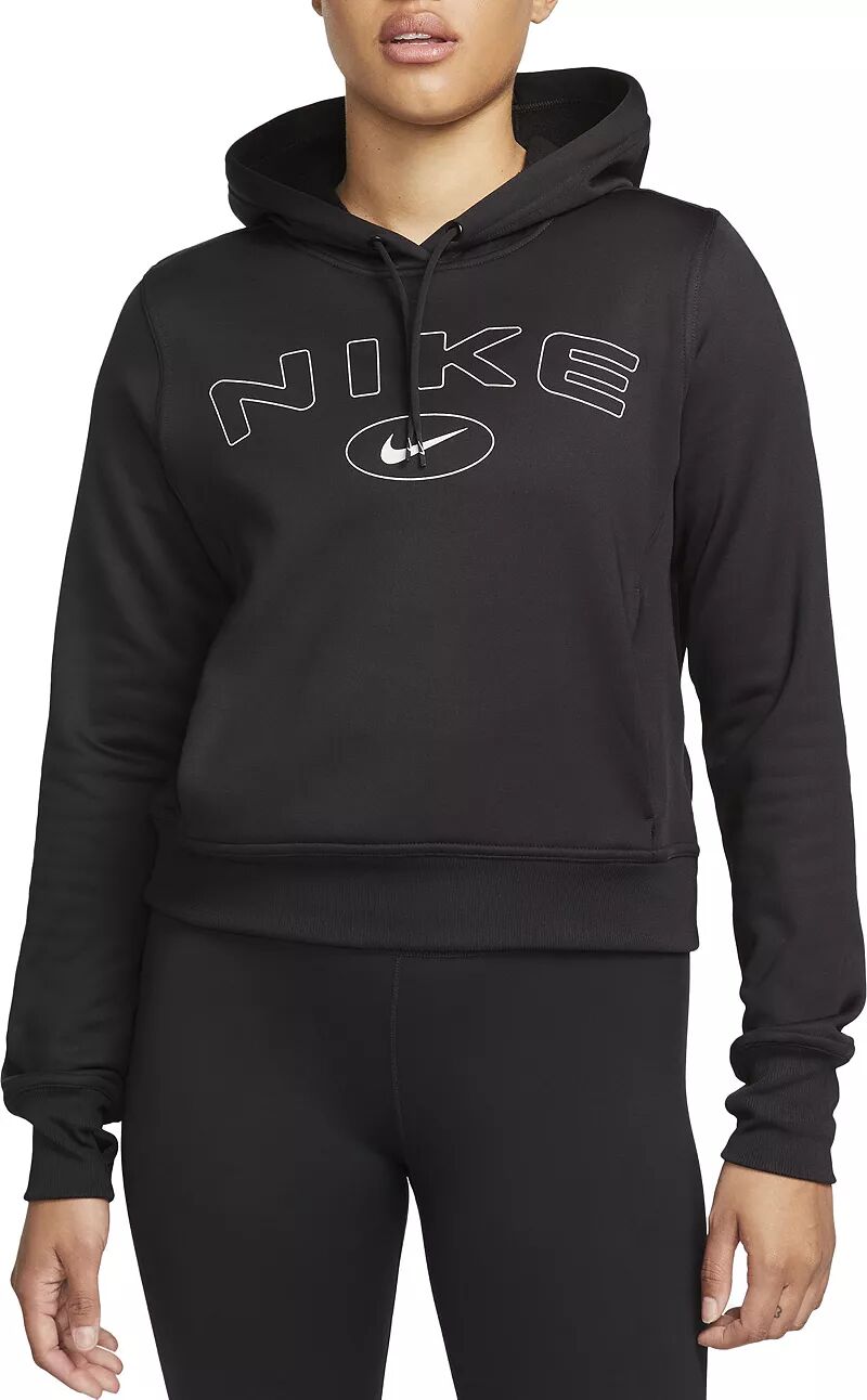 Женская худи с графическим рисунком Nike Therma-FIT One Pullover, черный