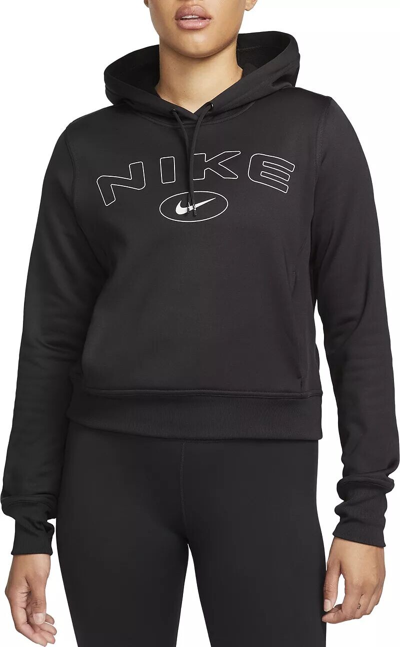 

Женская худи с графическим рисунком Nike Therma-FIT One Pullover, черный