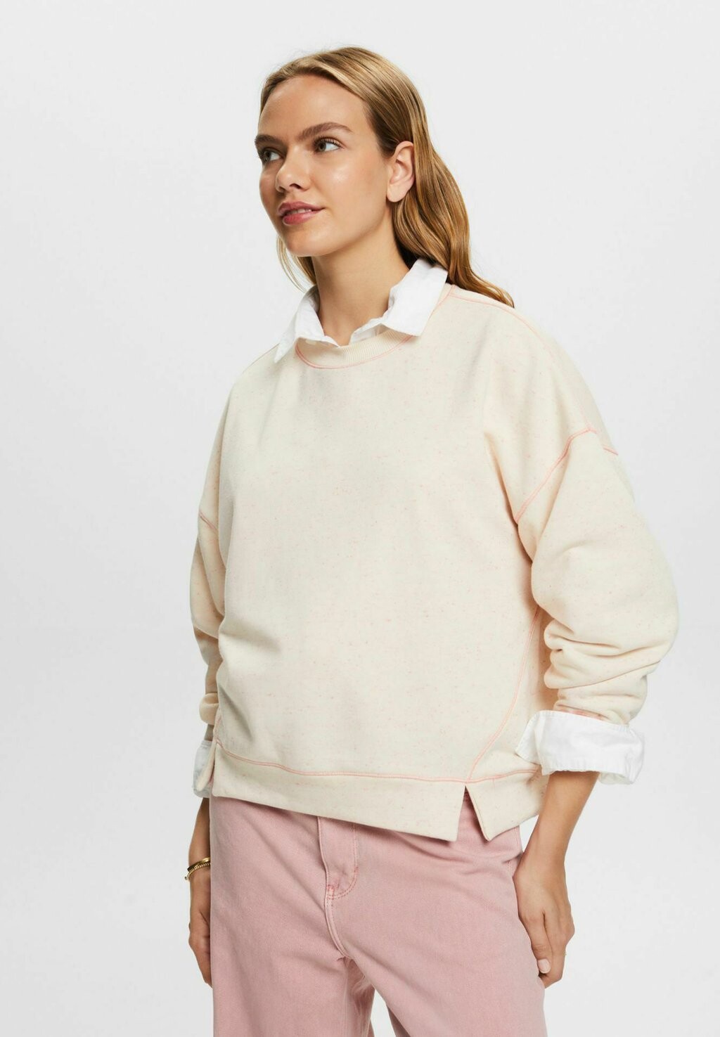 

Толстовка Esprit Collegepaita, бежевый, Бежевый;белый