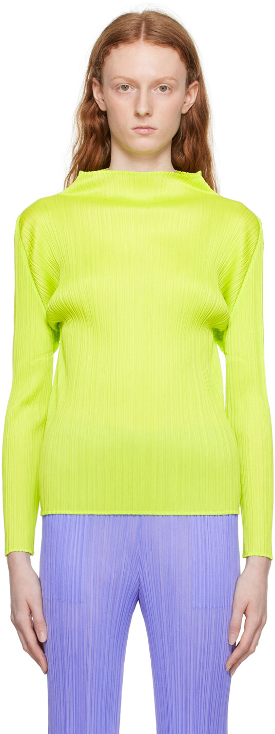 

Зеленый New Colorful Basics 3 Водолазка Желтый Pleats Please Issey Miyake