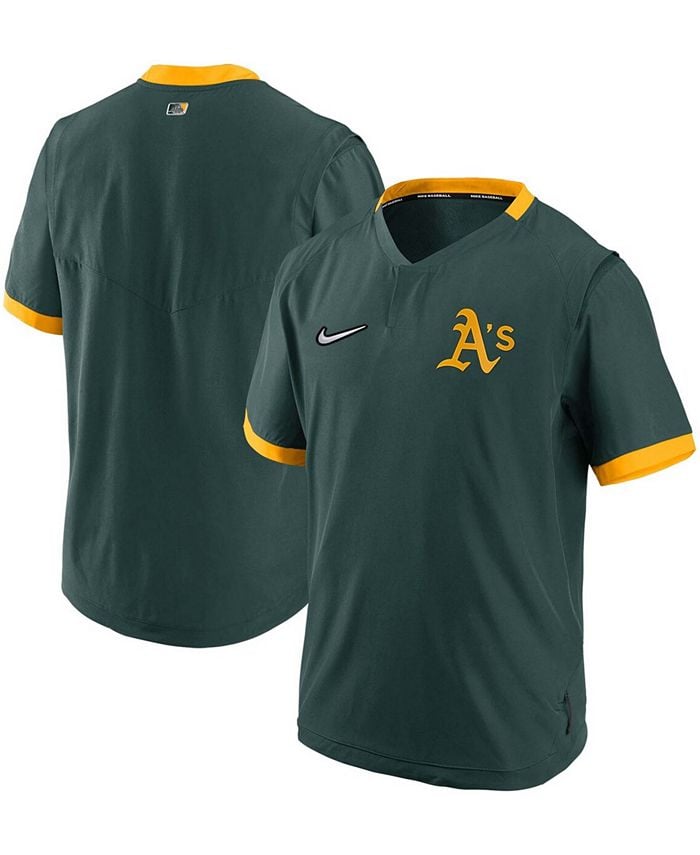 

Мужская зеленая золотистая куртка Oakland Athletics Authentic Collection с короткими рукавами и популярным пуловером Nike, зеленый