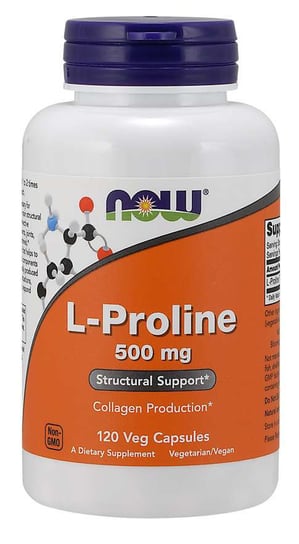 L-Пролин БАД Now Foods, 500 мг, 120 капсул
