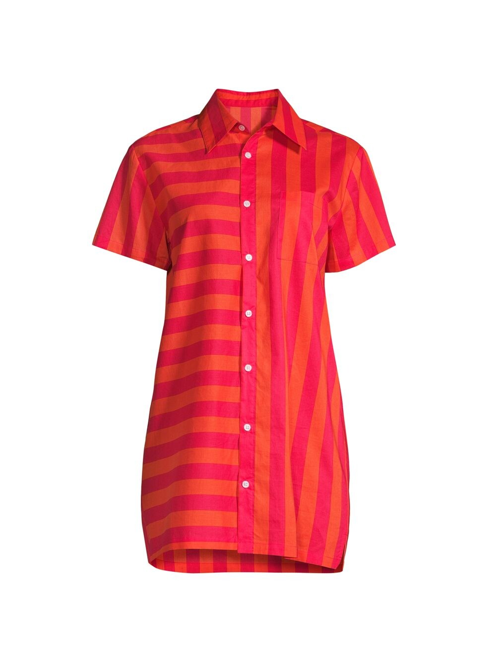 

Полосатое платье-рубашка Cabana Solid & Striped, коралловый