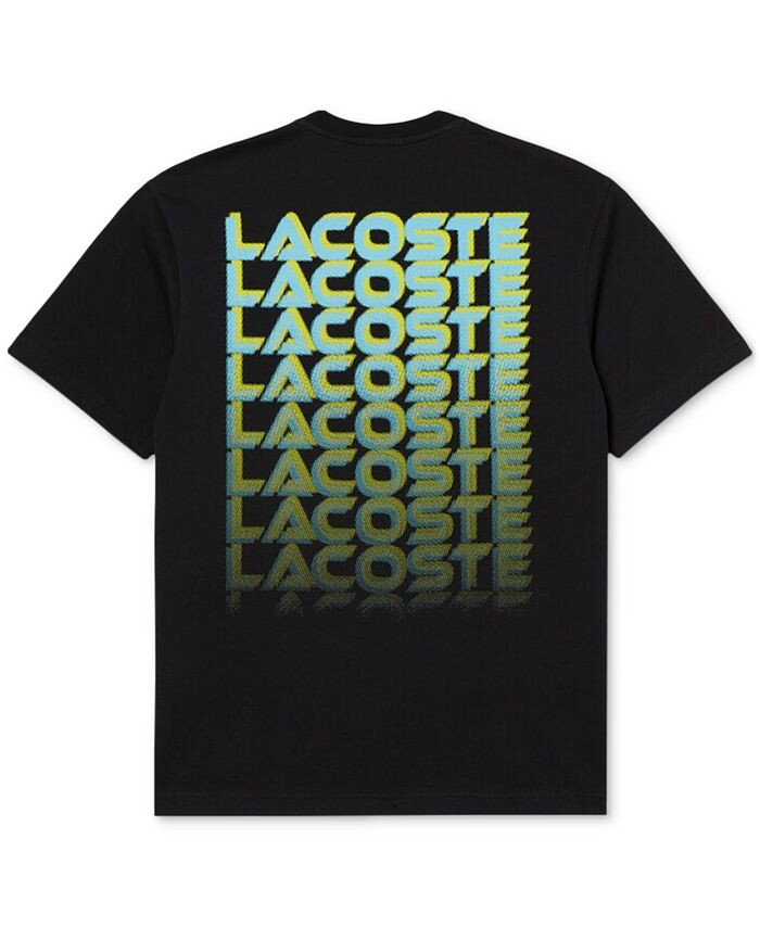 

Мужская футболка свободного кроя с графическим логотипом и логотипом Lacoste, черный