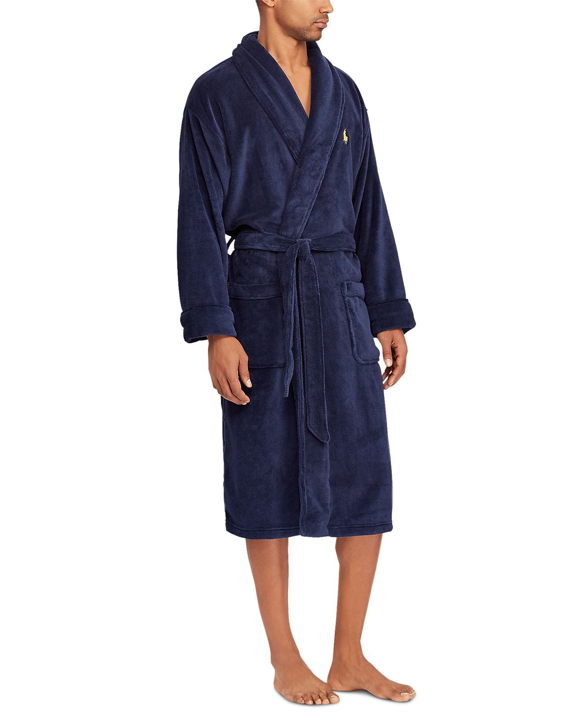 цена Мужская одежда для сна, мягкое хлопковое кимоно, велюровый халат Polo Ralph Lauren