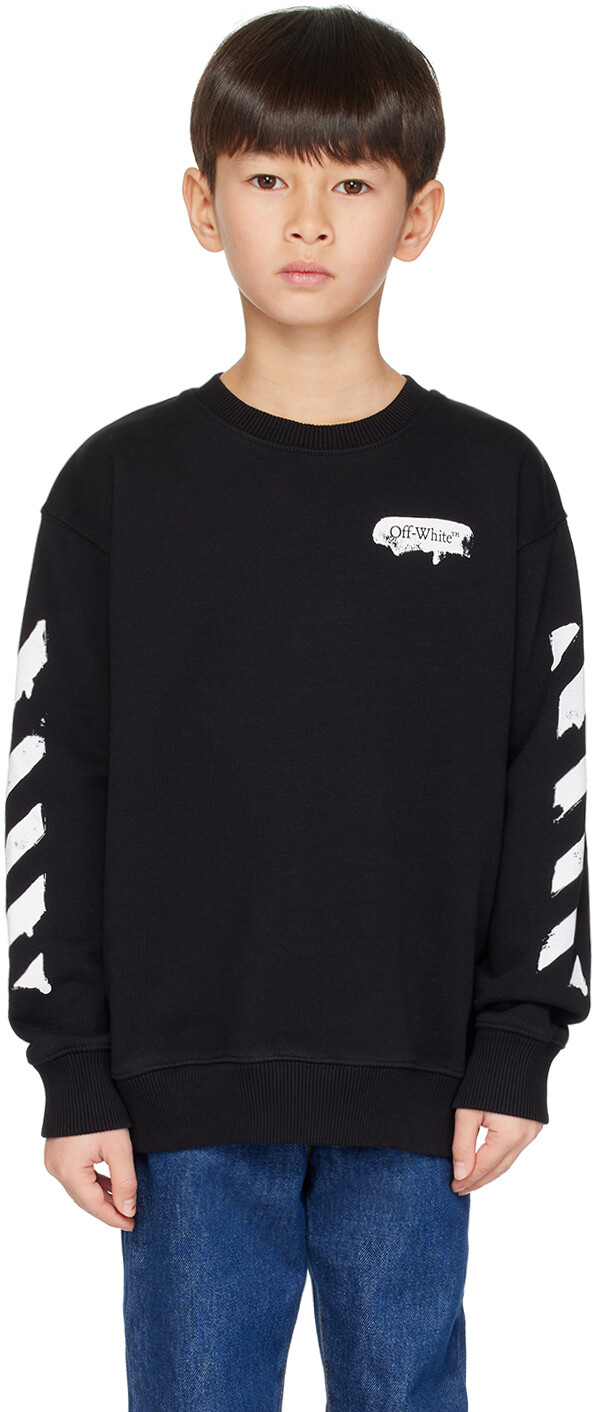 

Детская черная толстовка с краской Off-White, Черный