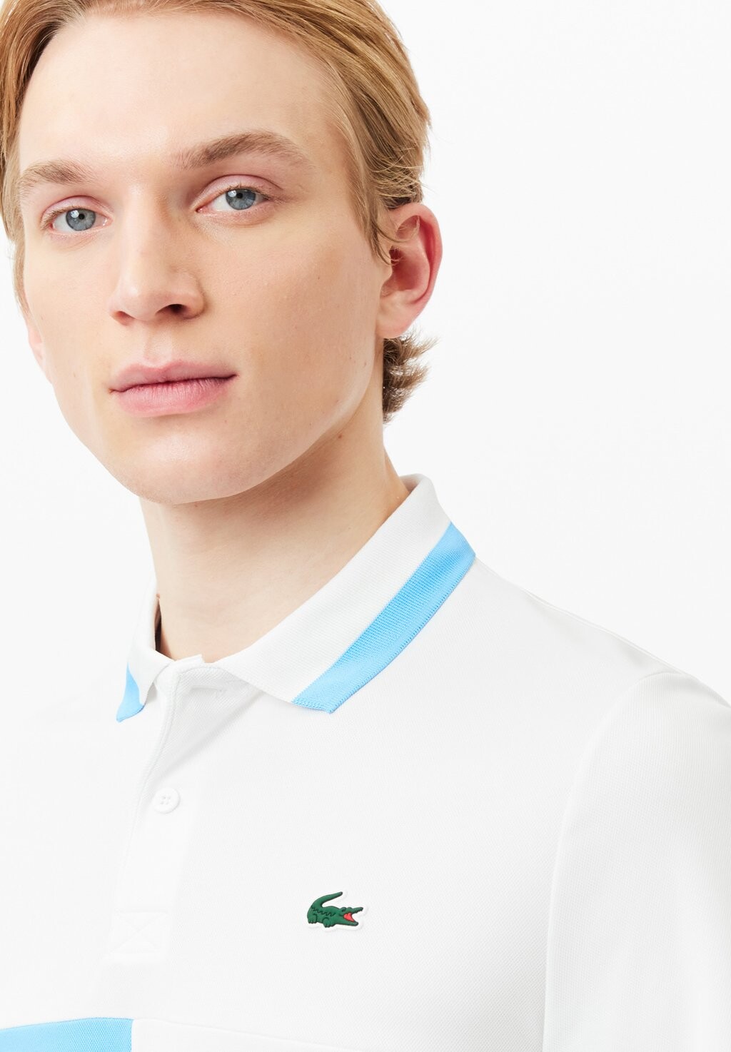 

Поло Lacoste Sport, blanc bleu jaune isq