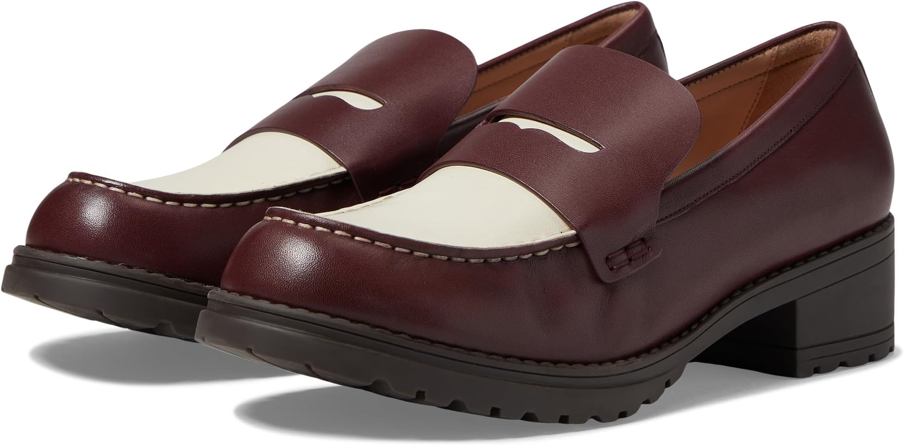 

Балетки Camea Lug Loafer Cole Haan, цвет Bloodstone/Ivory Leather