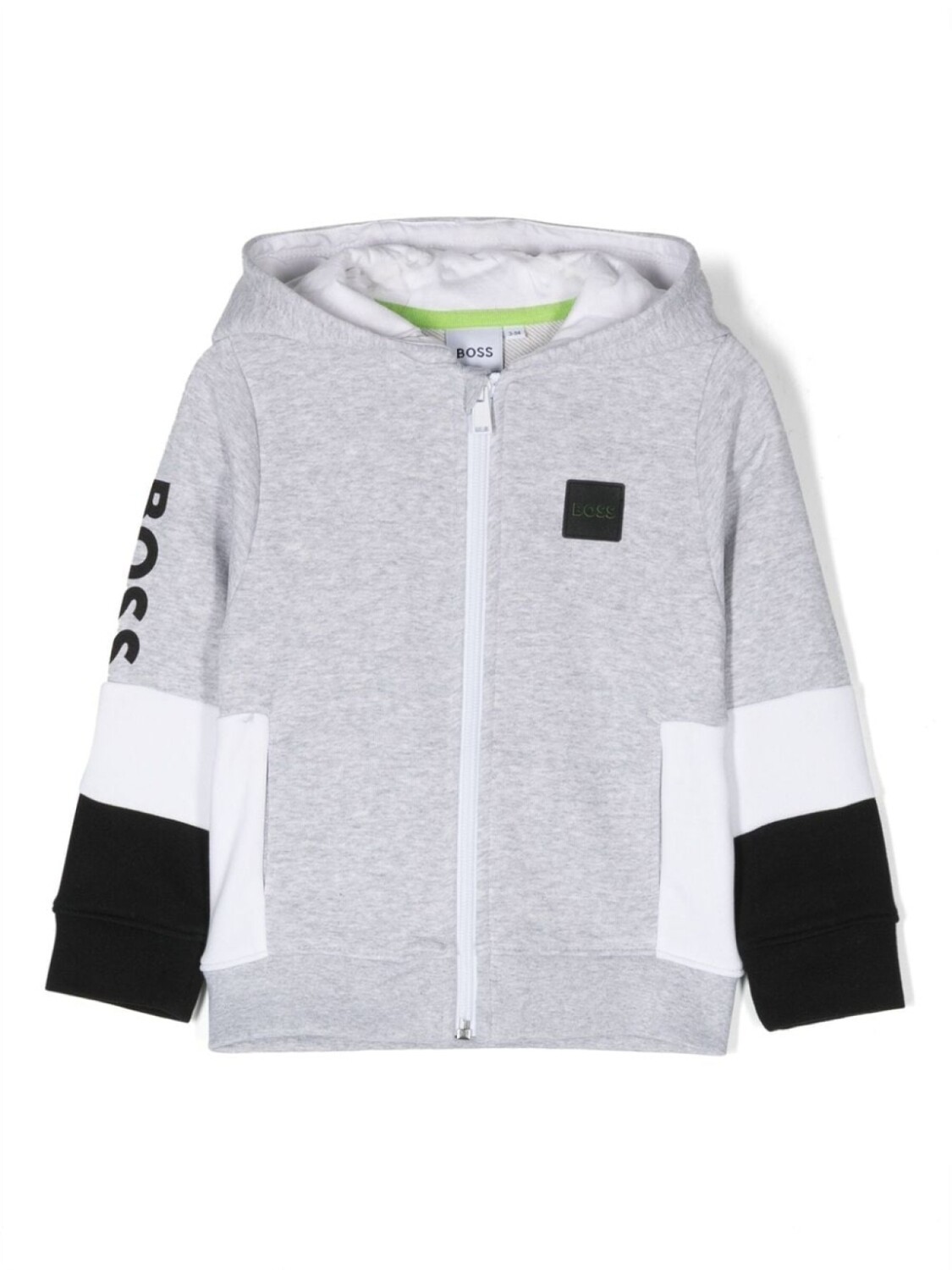

BOSS Kidswear худи с логотипом, серый