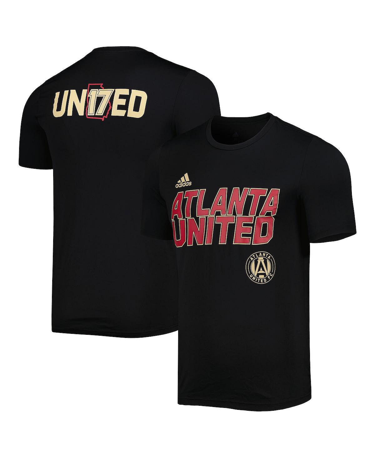 рубашка благоф атланта Мужская черная футболка Atlanta United FC Team с крючками AEROREADY adidas