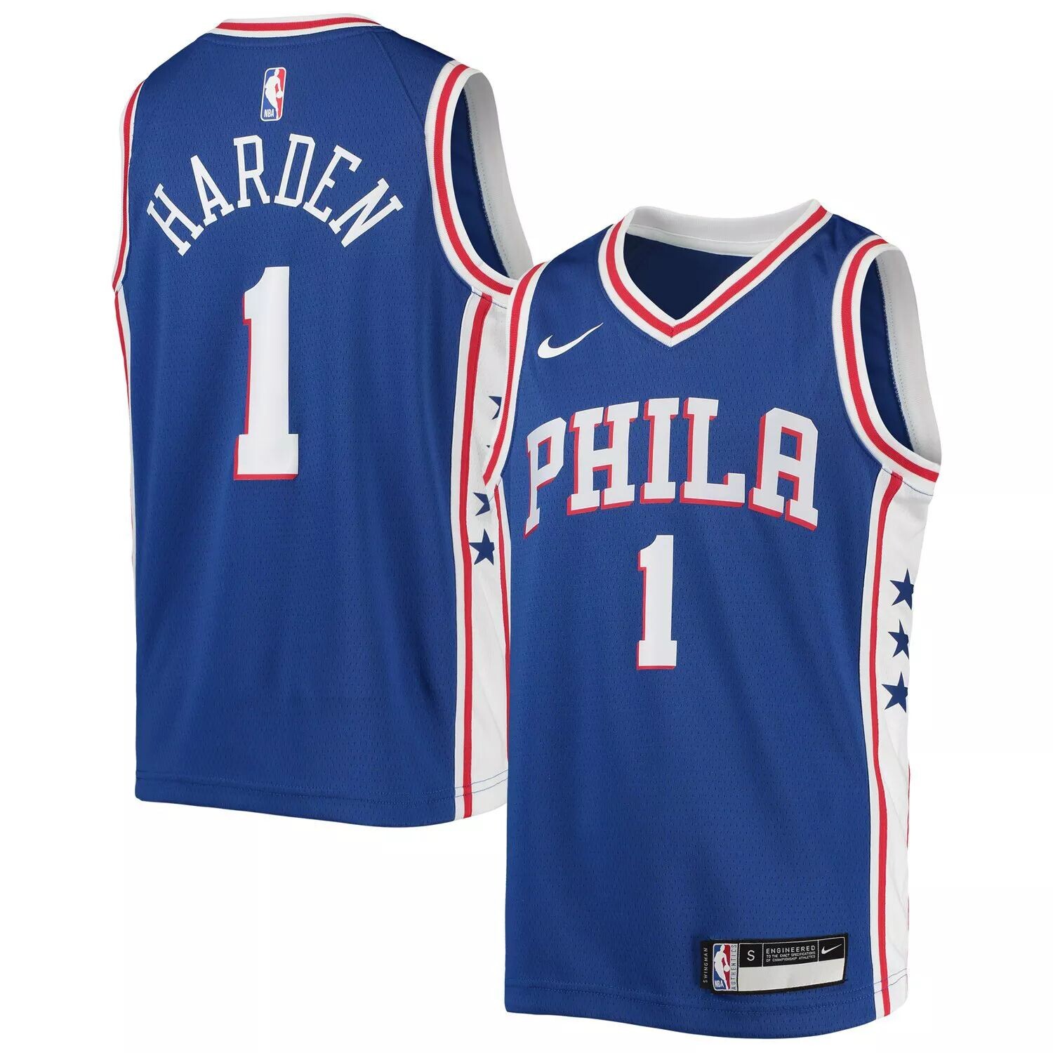 

Молодежная майка Nike James Harden Royal Philadelphia 76ers 2021/22 Swingman — Icon Edition Nike