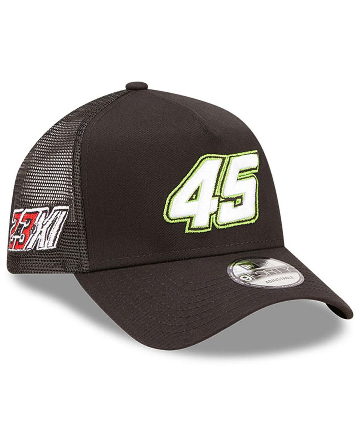 

Мужская черная регулируемая кепка Kurt Busch 23XI Racing 9FORTY A-Frame Trucker Snapback New Era