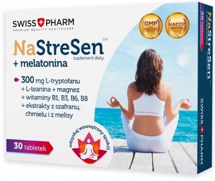 

Swisspharm, Настресс + Мелатонин, стресс для сна, 30 таб.