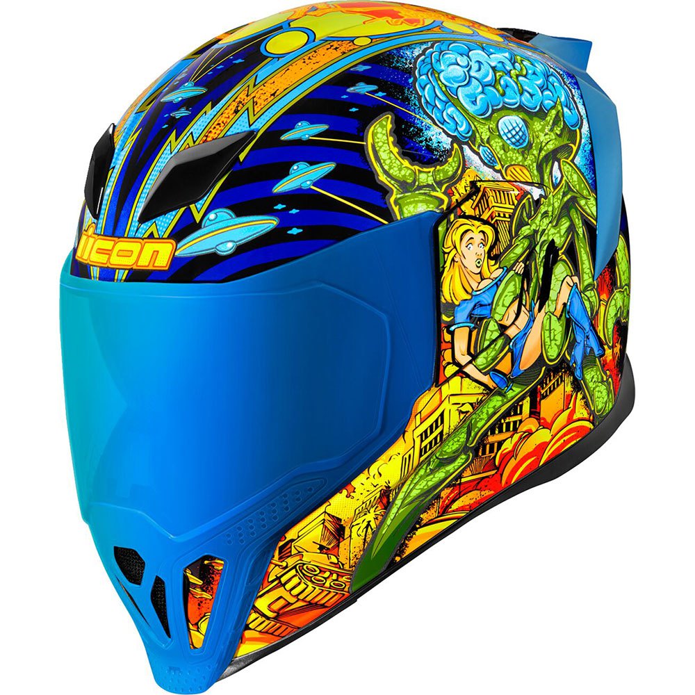 Шлем полнолицевой Icon Airflite Bugoid Blitz, разноцветный