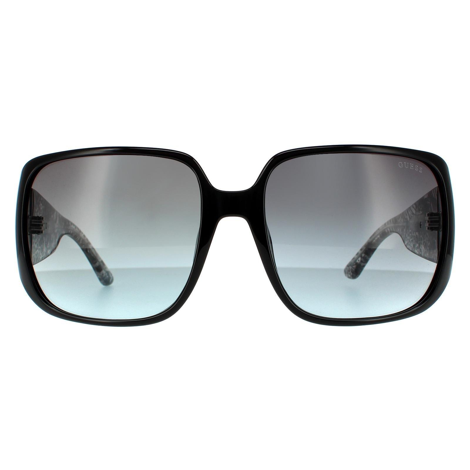 Модные блестящие черные дымчато-серые солнцезащитные очки с градиентом Guess, черный