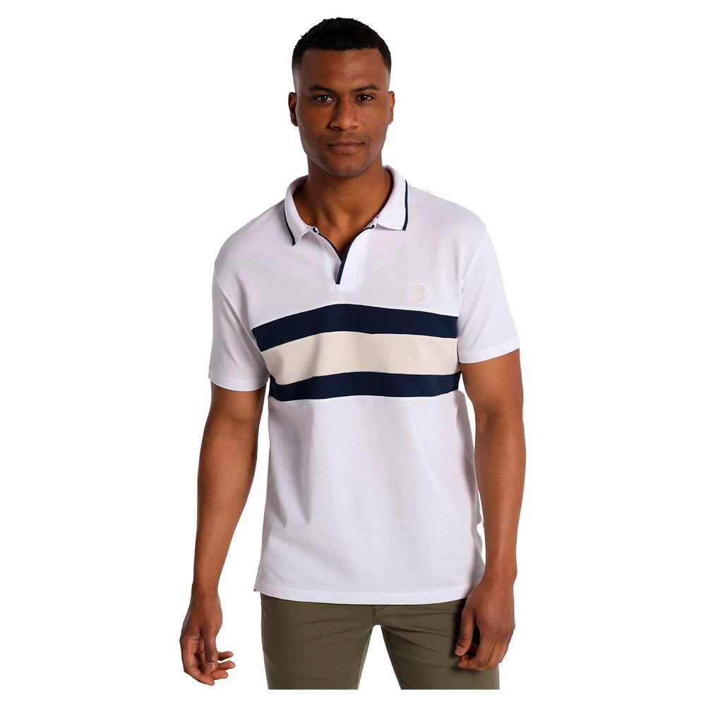 

Поло с коротким рукавом Bendorff Striped Button Placket, белый