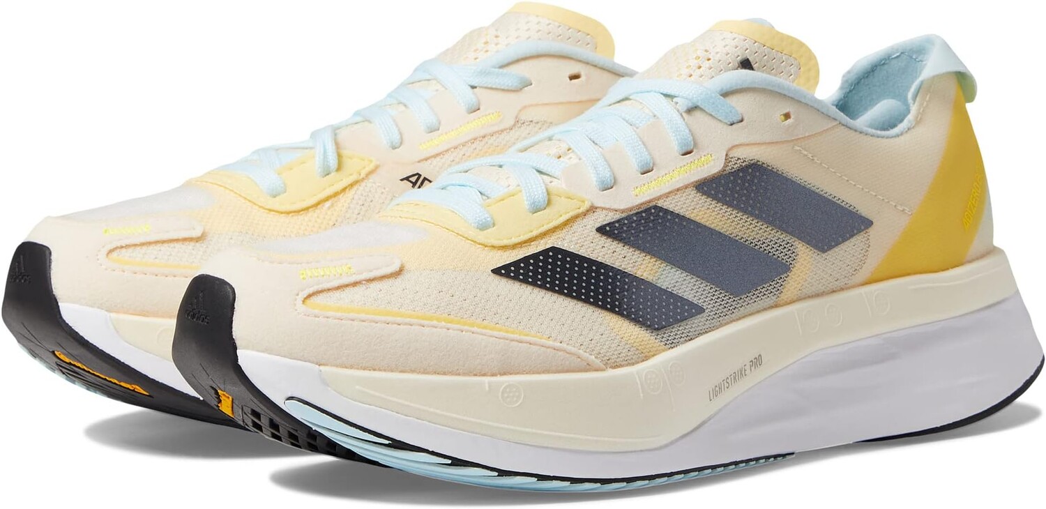 

Кроссовки Adidas Adizero Boston 11, цвет Ecru Tint/Night Metallic/Beam Yellow