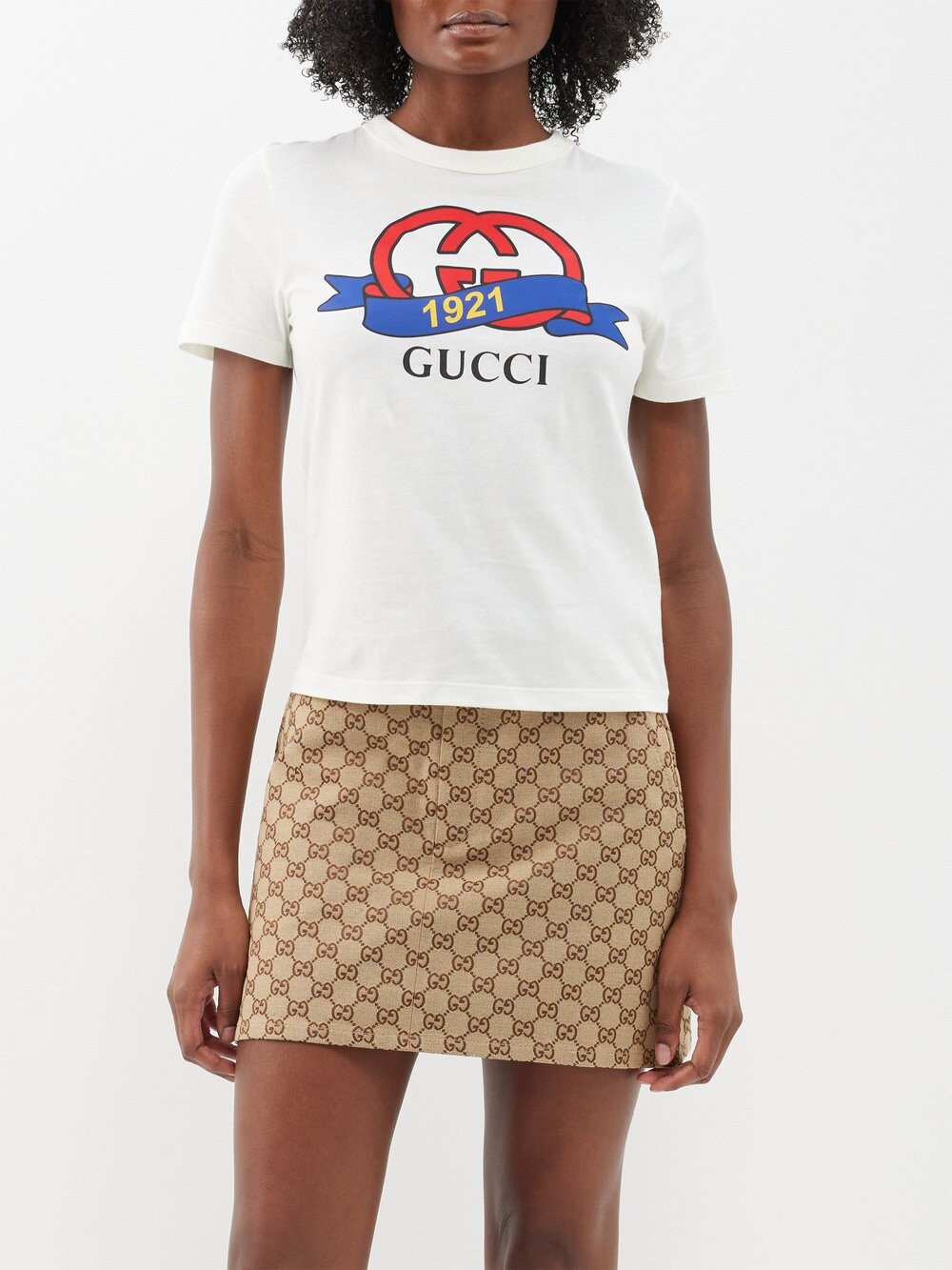 

Футболка из хлопкового джерси с принтом g Gucci, белый