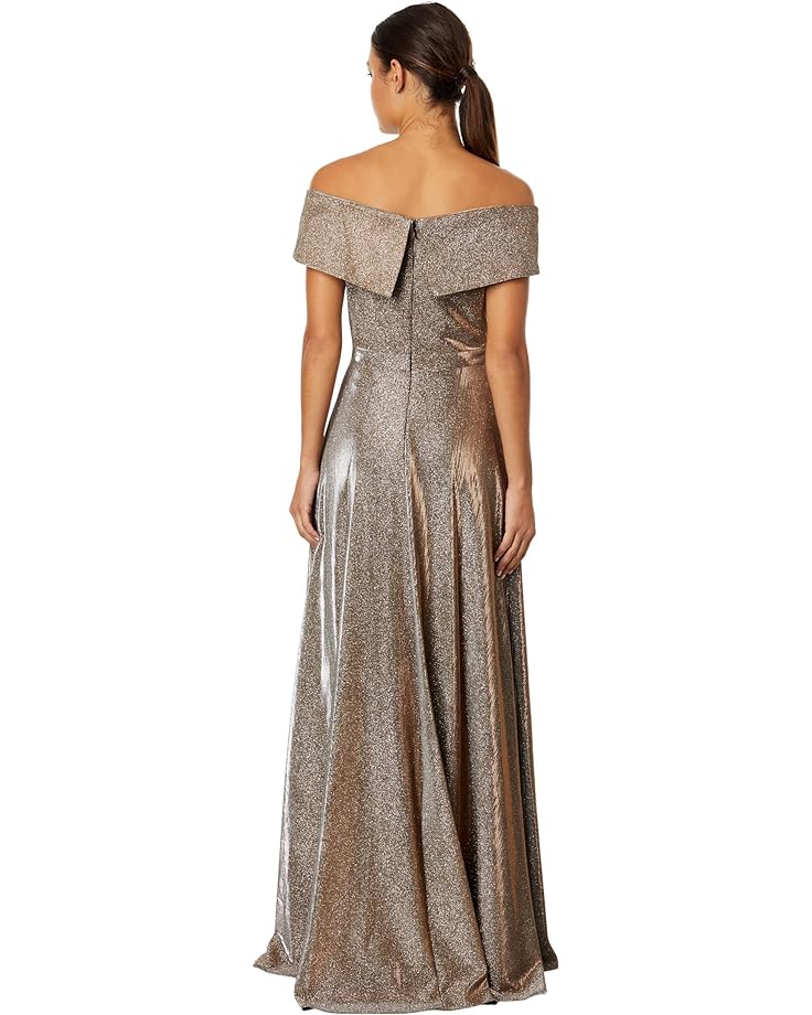 цена Платье XSCAPE Off-the-Shoulder Long Glitter Dress, песочный