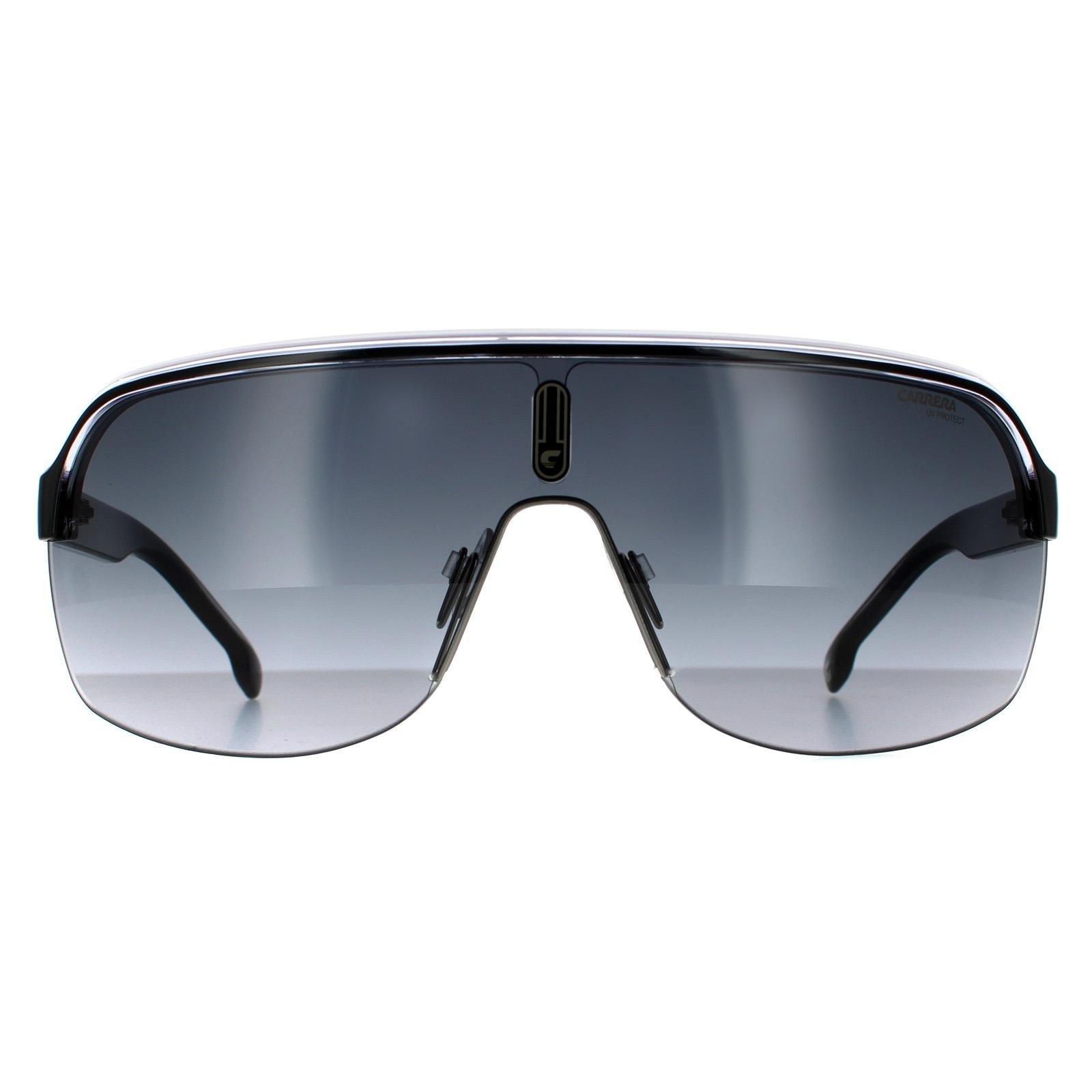 черные солнцезащитные очки moab off white цвет black dark grey Черно-белые темно-серые солнцезащитные очки с градиентом Shield Carrera, черный
