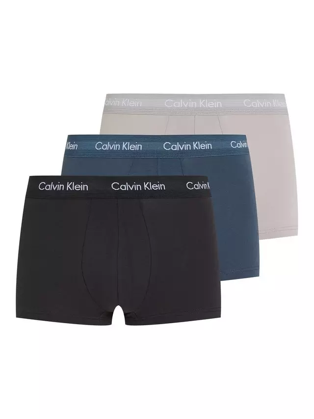 

Трусы Calvin Klein Low Rise Logo 3 шт, цвет black/blue/ash